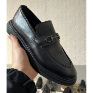 ŞIK ADAM Siyah Deri Klasik Erkek Ayakkabı – Metal Tokalı Şık Monk Strap Ayakkabı